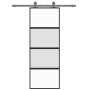 Puerta corredera vidrio templado y aluminio negra 76x205 cm de , Puertas para el hogar - Ref: Foro24-155219, Precio: 188,98 €...