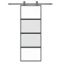 Schiebetür aus gehärtetem Glas und schwarzem Aluminium, 76 x 205 cm von , Türen für zu Hause - Ref: Foro24-155219, Preis: 162...
