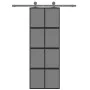 Schiebetür aus gehärtetem Glas und schwarzem Aluminium, 76 x 205 cm von , Türen für zu Hause - Ref: Foro24-155225, Preis: 226...