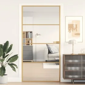 Golden interior door tempered glass aluminum 102.5x201.5 cm by , Doors for the home - Ref: Foro24-155135, Price: 169,16 €, Di...