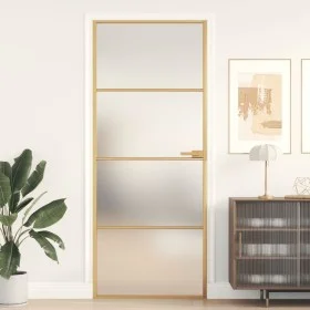 Goldene Innentür aus gehärtetem Glas und Aluminium, 83 x 201,5 cm von , Türen für zu Hause - Ref: Foro24-155137, Preis: 199,0...