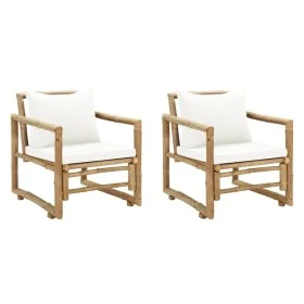 Garden chairs with cushions 2 units bamboo by vidaXL, Garden chairs - Ref: Foro24-43158, Price: 223,12 €, Discount: %