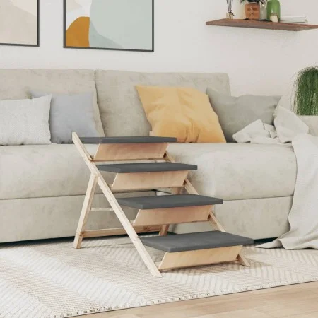 Dog ladder solid gray fir wood 105x47 cm by , Pet Steps and Ramps - Ref: Foro24-172420, Price: 97,42 €, Discount: %