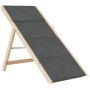 Escalera para perros madera maciza de abeto gris 105x47 cm