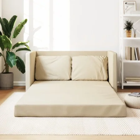 Floor sofa bed 2 in 1 cream fabric 112x174x55 cm by , Sofas - Ref: Foro24-353970, Price: 224,65 €, Discount: %