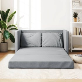 Sofá cama de suelo 2 en 1 tela gris claro 112x174x55 cm