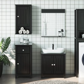 Juego de muebles de baño BERG 4 pzas madera maciza pino negro