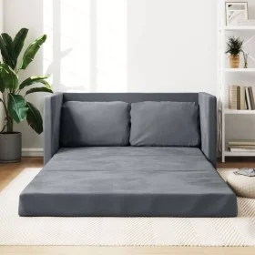 Floor sofa bed 2 in 1 dark gray velvet 122x204x55 cm by , Sofas - Ref: Foro24-353958, Price: 195,21 €, Discount: %