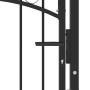 Puerta de jardín con arco superior acero negro 100x100 cm