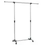 Perchero ajustable acero inoxidable 165x44x150 cm plateado de vidaXL, Organizadores de vestidores y perchas de barra - Ref: F...