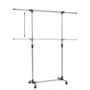 Perchero ajustable acero inoxidable 165x44x150 cm plateado de vidaXL, Organizadores de vestidores y perchas de barra - Ref: F...