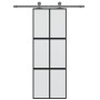 Schiebetür aus gehärtetem Glas und schwarzem Aluminium, 76 x 205 cm von , Türen für zu Hause - Ref: Foro24-155207, Preis: 208...