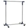 Perchero ajustable acero inoxidable 165x44x150 cm plateado de vidaXL, Organizadores de vestidores y perchas de barra - Ref: F...