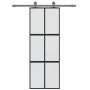 Schiebetür aus gehärtetem Glas und schwarzem Aluminium 76x205 cm. von , Türen für zu Hause - Ref: Foro24-155207, Preis: 195,6...