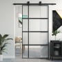 Puerta corredera vidrio templado y aluminio negra 102,5x205 cm de , Puertas para el hogar - Ref: Foro24-155230, Precio: 251,2...