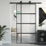 Schiebetür aus gehärtetem Glas und schwarzem Aluminium 102,5x205 cm von , Türen für zu Hause - Ref: Foro24-155230, Preis: 246...