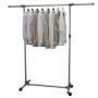 Perchero ajustable acero inoxidable 165x44x150 cm plateado de vidaXL, Organizadores de vestidores y perchas de barra - Ref: F...