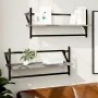 Wandregale mit Stangen 2 Stück in Grau Sonoma 65x25x30 cm von , Regale und Regale - Ref: Foro24-836246, Preis: 26,46 €, Rabat...