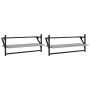 Estantes de pared con barras 2 uds gris Sonoma 65x25x30 cm de , Estantes y estanterías - Ref: Foro24-836246, Precio: 26,75 €