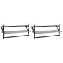 Estantes de pared con barras 2 uds gris Sonoma 65x25x30 cm de , Estantes y estanterías - Ref: Foro24-836246, Precio: 26,46 €,...