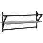 Estantes de pared con barras 2 uds gris Sonoma 65x25x30 cm de , Estantes y estanterías - Ref: Foro24-836246, Precio: 26,75 €