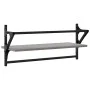 Estantes de pared con barras 2 uds gris Sonoma 65x25x30 cm de , Estantes y estanterías - Ref: Foro24-836246, Precio: 26,46 €,...