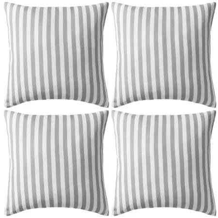 Gestreifte Outdoor-Kissen 45x45 cm grau 4 Einheiten von vidaXL, Kissen - Ref: Foro24-132310, Preis: 51,40 €, Rabatt: %