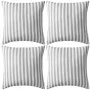 Striped outdoor cushions 45x45 cm gray 4 units by vidaXL, Cushions - Ref: Foro24-132310, Price: 52,26 €, Discount: %