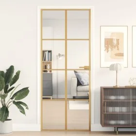 Innentür aus vergoldetem gehärtetem Glas und Aluminium 83x201,5cm von , Türen für zu Hause - Ref: Foro24-155141, Preis: 191,5...