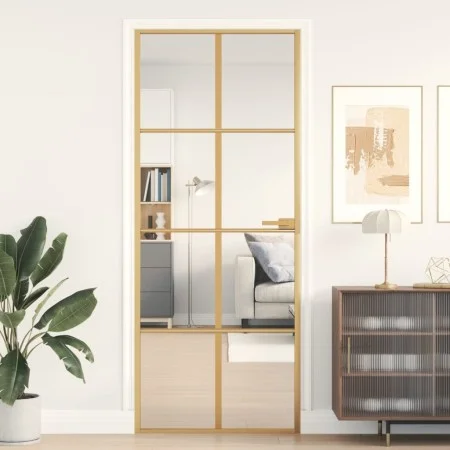 Innentür aus vergoldetem gehärtetem Glas und Aluminium 83x201,5cm von , Türen für zu Hause - Ref: Foro24-155141, Preis: 191,5...