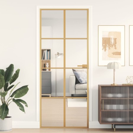 Innentür aus vergoldetem gehärtetem Glas und Aluminium 83x201,5cm von , Türen für zu Hause - Ref: Foro24-155141, Preis: 194,7...