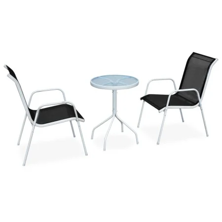 Garden bistro table and chairs 3 pieces black steel by vidaXL, Garden sets - Ref: Foro24-43314, Price: 89,27 €, Discount: %