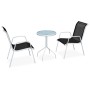Garten-Bistrotisch und Stühle 3 Stück aus schwarzem Stahl von vidaXL, Gartensets - Ref: Foro24-43314, Preis: 90,42 €, Rabatt: %
