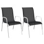 Garten-Bistrotisch und Stühle 3 Stück aus schwarzem Stahl von vidaXL, Gartensets - Ref: Foro24-43314, Preis: 90,42 €, Rabatt: %