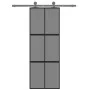 Schiebetür aus gehärtetem Glas und schwarzem Aluminium 76x205 cm. von , Türen für zu Hause - Ref: Foro24-155213, Preis: 167,4...