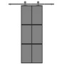 Schiebetür aus gehärtetem Glas und schwarzem Aluminium 76x205 cm. von , Türen für zu Hause - Ref: Foro24-155213, Preis: 185,3...