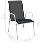 Garten-Bistrotisch und Stühle 3 Stück aus schwarzem Stahl von vidaXL, Gartensets - Ref: Foro24-43314, Preis: 90,42 €, Rabatt: %