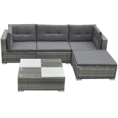 5-teiliges Gartenmöbel-Set und graue synthetische Rattankissen von vidaXL, Gartensets - Ref: Foro24-42741, Preis: 545,04 €, R...