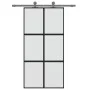 Schiebetür aus gehärtetem Glas und schwarzem Aluminium, 102,5 x 205 cm von , Türen für zu Hause - Ref: Foro24-155209, Preis: ...