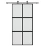Tempered glass and black aluminum sliding door 102.5x205 cm by , Doors for the home - Ref: Foro24-155209, Price: 204,47 €, Di...