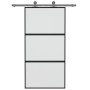 Puerta corredera vidrio templado y aluminio negra 102,5x205 cm de , Puertas para el hogar - Ref: Foro24-155200, Precio: 203,0...