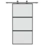 Schiebetür aus gehärtetem Glas und schwarzem Aluminium, 102,5 x 205 cm von , Türen für zu Hause - Ref: Foro24-155200, Preis: ...
