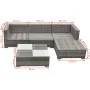 Set de muebles de jardín 5 pzas y cojines ratán sintético gris de vidaXL, Conjuntos de jardín - Ref: Foro24-42741, Precio: 54...