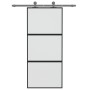 Puerta corredera vidrio templado y aluminio negra 90x205 cm de , Puertas para el hogar - Ref: Foro24-155199, Precio: 190,44 €...