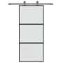 Schwarze Schiebetür aus gehärtetem Glas und Aluminium, 90 x 205 cm von , Türen für zu Hause - Ref: Foro24-155199, Preis: 245,...