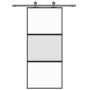 Schwarze Schiebetür aus gehärtetem Glas und Aluminium, 90 x 205 cm von , Türen für zu Hause - Ref: Foro24-155202, Preis: 180,...