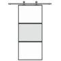 Tempered glass and black aluminum sliding door 90x205 cm by , Doors for the home - Ref: Foro24-155202, Price: 164,74 €, Disco...