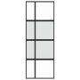 Schiebetür aus gehärtetem Glas und schwarzem Aluminium, 76 x 205 cm von , Türen für zu Hause - Ref: Foro24-155228, Preis: 161...