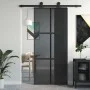 Schwarze Schiebetür aus gehärtetem Glas und Aluminium, 90 x 205 cm von , Türen für zu Hause - Ref: Foro24-155214, Preis: 240,...
