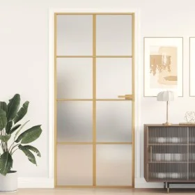Goldene Innentür aus gehärtetem Glas und Aluminium, 93 x 201,5 cm von , Türen für zu Hause - Ref: Foro24-155146, Preis: 173,4...